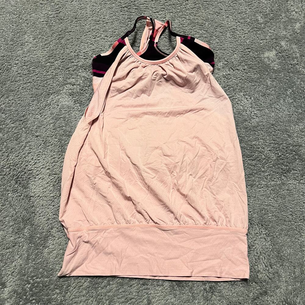 Lululemon Shirt Womens 4 Pink Performance Bra Strappy Tank Top
